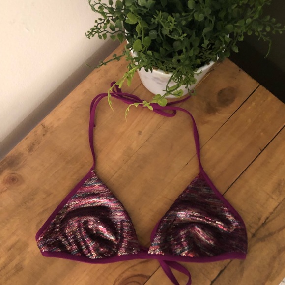 La Perla Other - [La Perla] Purple Sequin Bikini Top - Size 6